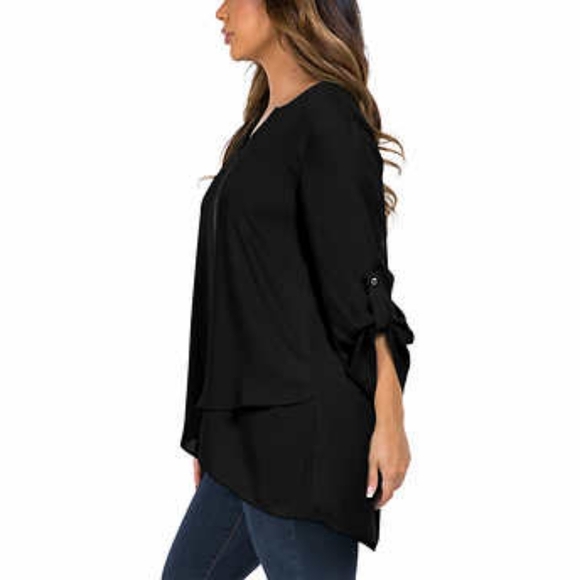 Fever Ladies' V-Neck Crepe Blouse - Picture 2 of 3
